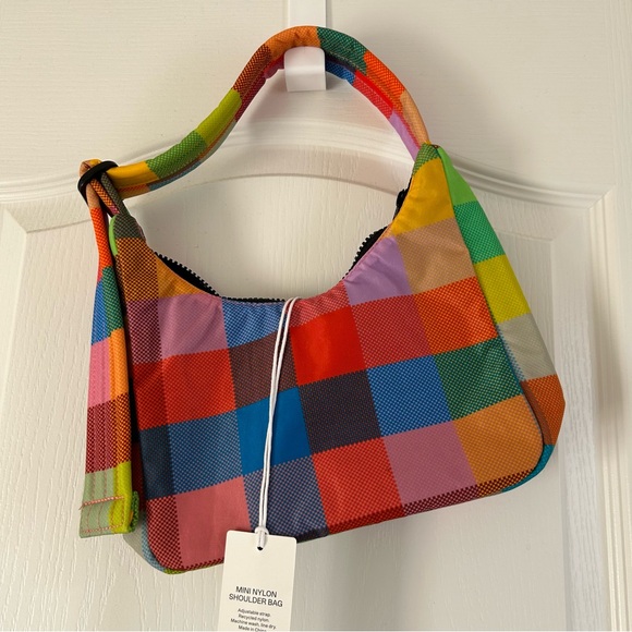 BAGGU Handbags - NEW BAGGU Madras Nylon Mini Shoulder Bag